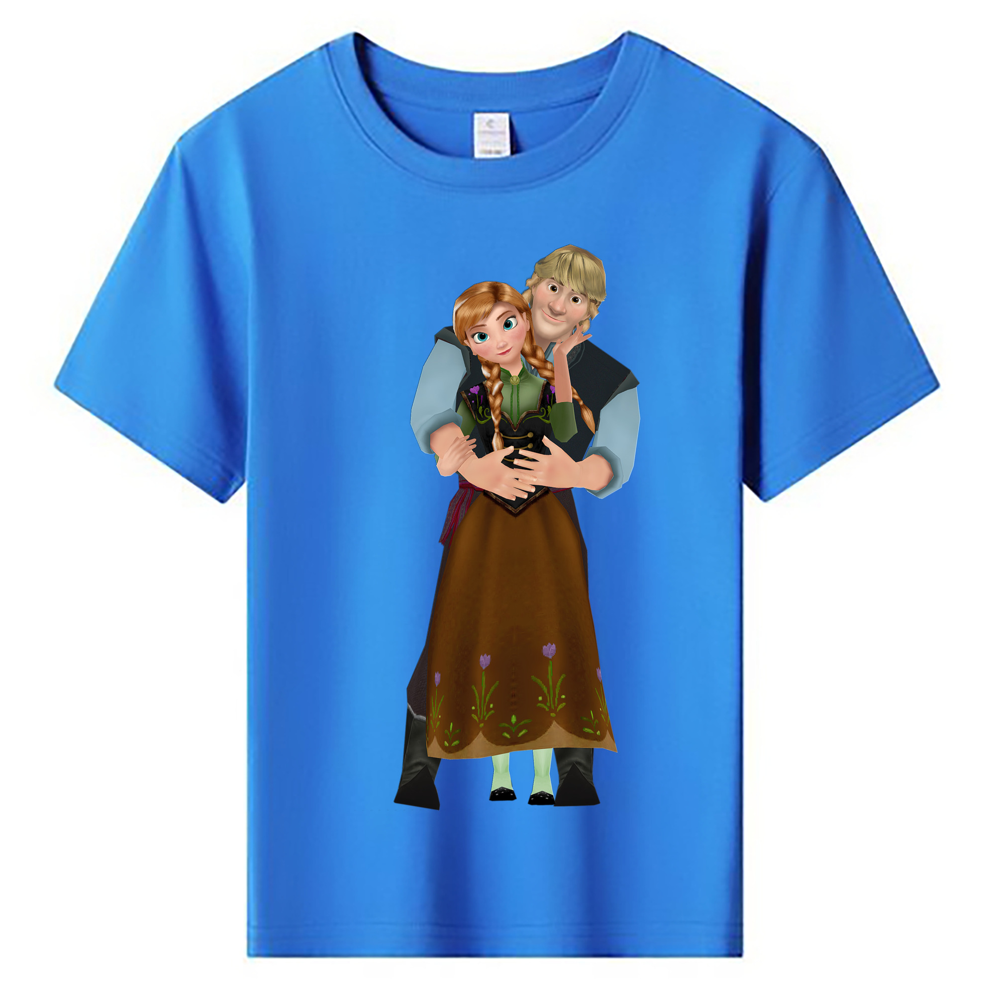 （画像用） アナと雪の女王 アンナ エルサ Frozen Anna Elsa 綿100％キッズTシャツ（フロントプリント）